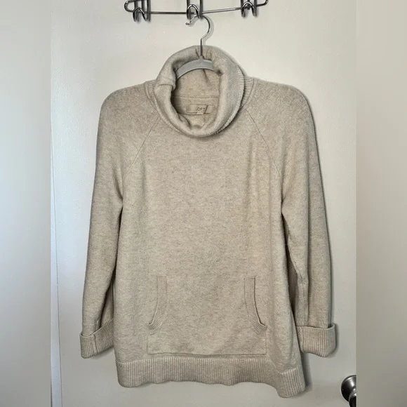 LOFT Soft Beige Turtleneck Sweater - Picture 2 of 7